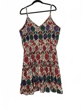 Boho Multi-Print Sleeveless Summer Dress Size 2XL